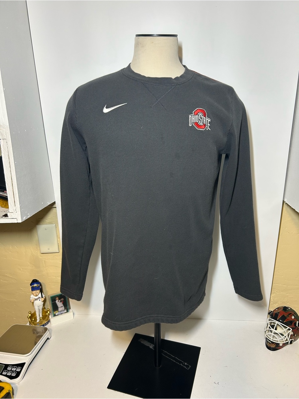 Nike Black Crewneck Sweatshirt with Red Logo Accent
